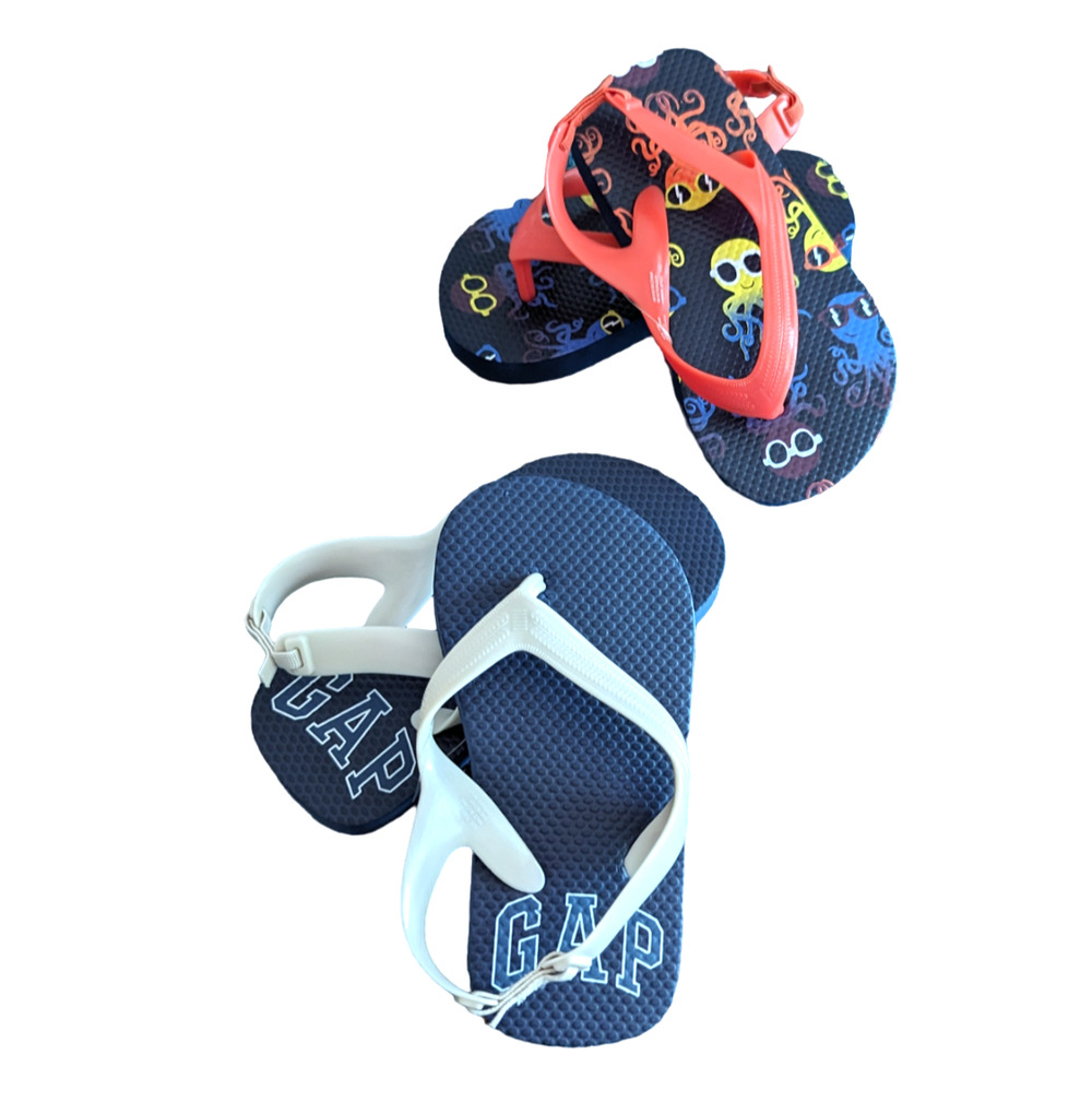 Gap Toddler Flip Flops Size 5/6 Colorful Summer Sandals Preppy Whimsical Beachy